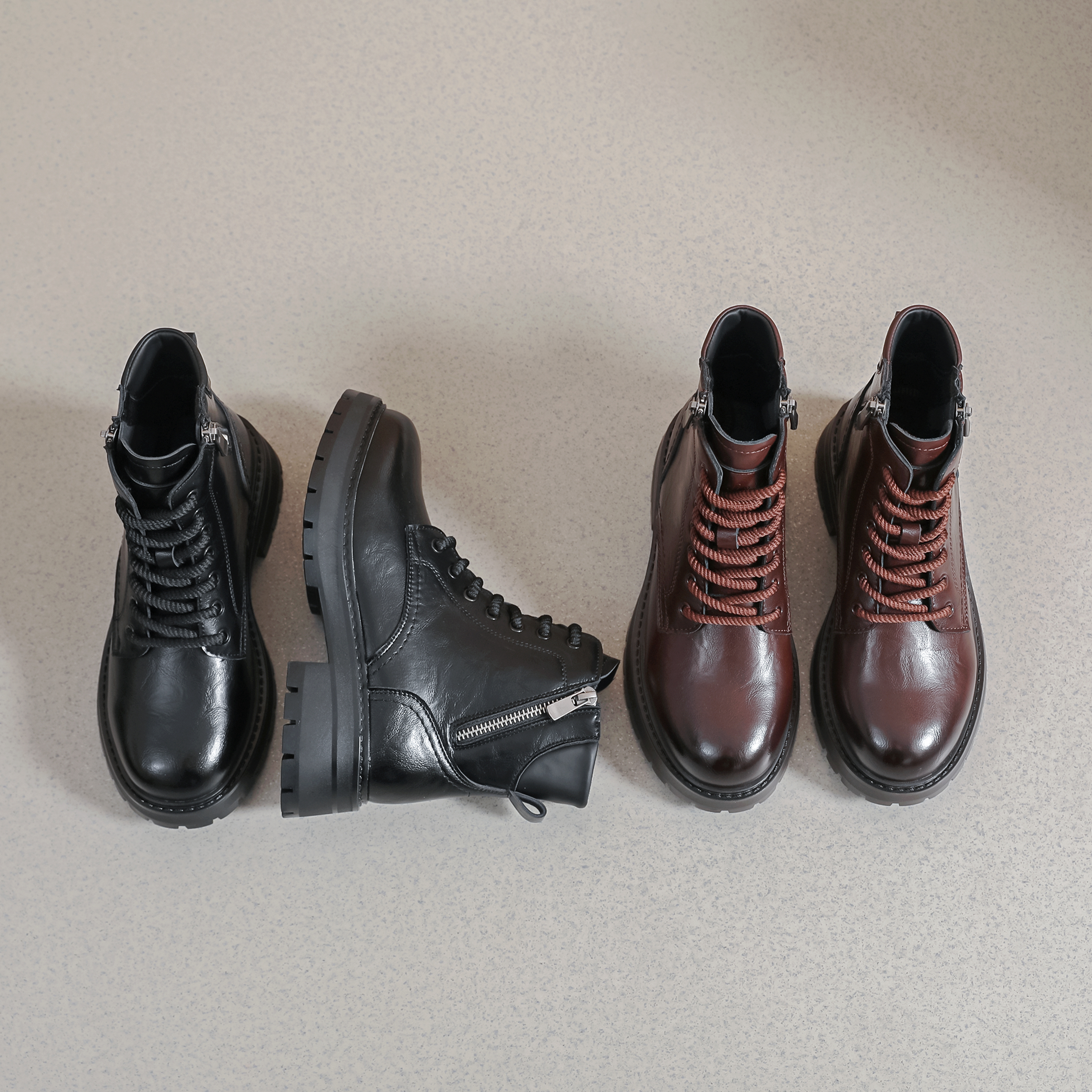 EK074系带交叉绑带女胶粘修面皮马丁靴女靴冬季休闲秋冬3312