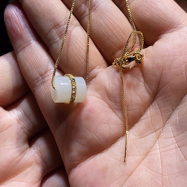 和田玉银S925镶嵌颈饰