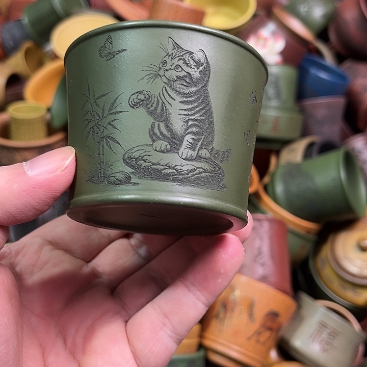 紫砂茶杯全手工紫砂主人杯