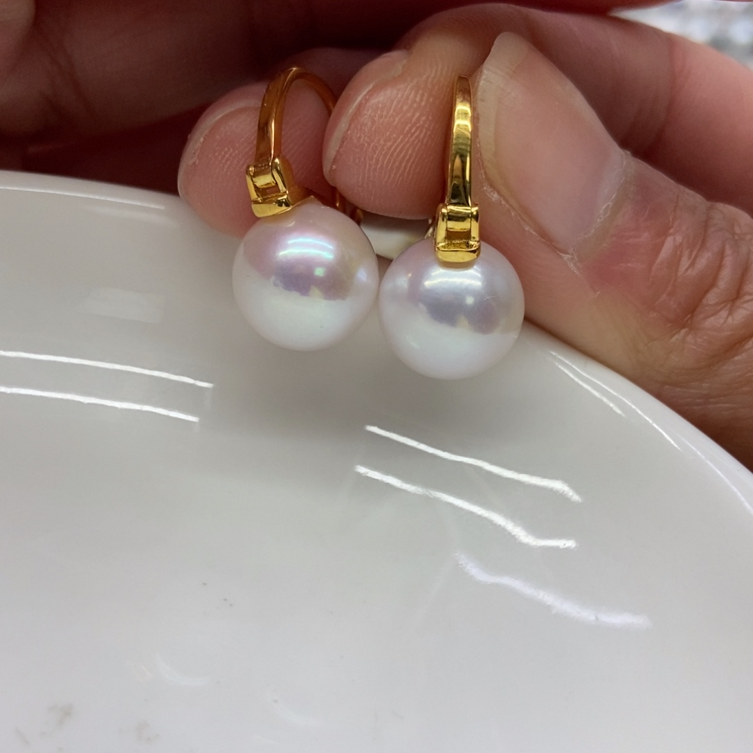 淡水珍珠耳饰银S925镶嵌
