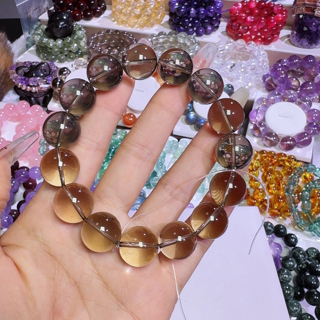 水晶手链未镶嵌刘*馨茶晶15