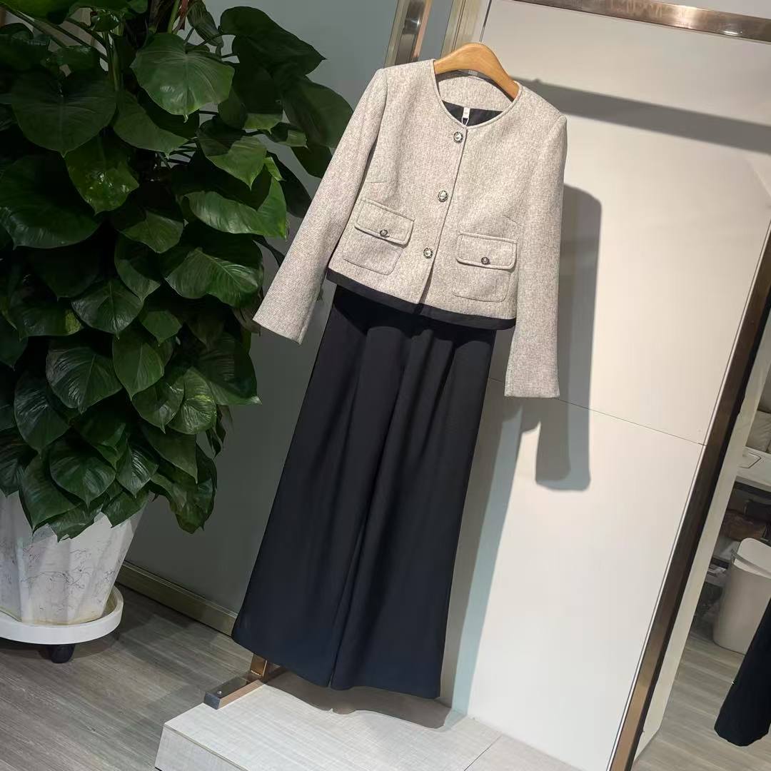 气质小香外套长裤套装ZBT32754衣长45裤长100（卡码往小拍）