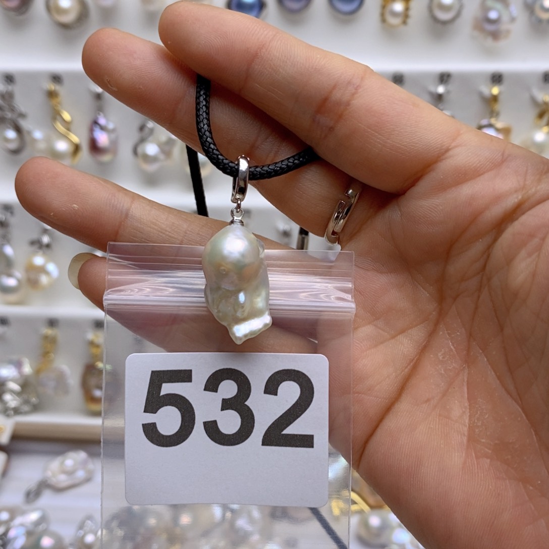 淡水珍珠颈饰银S925镶嵌532