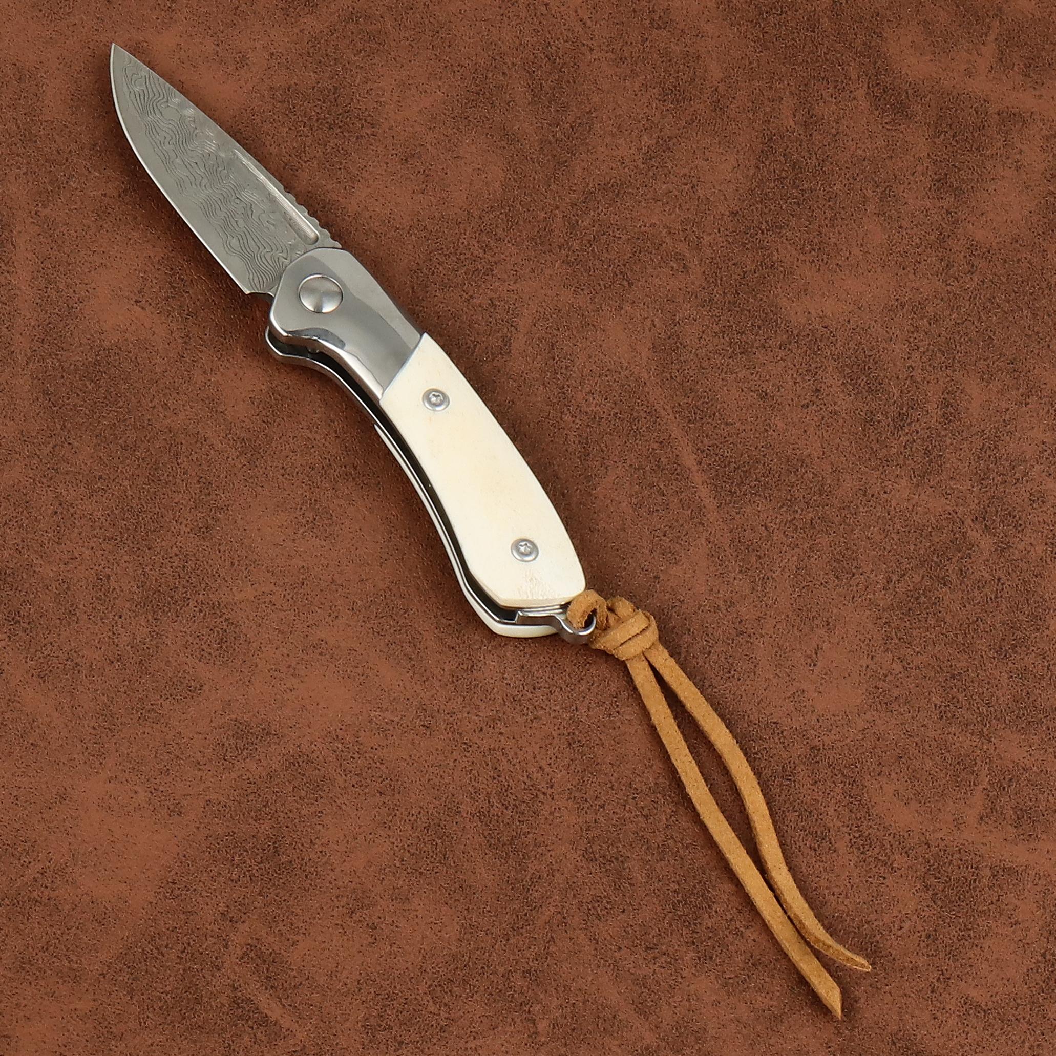 高品质手工牛骨多功能折叠小刀户外露营烤肉切水果实用工具