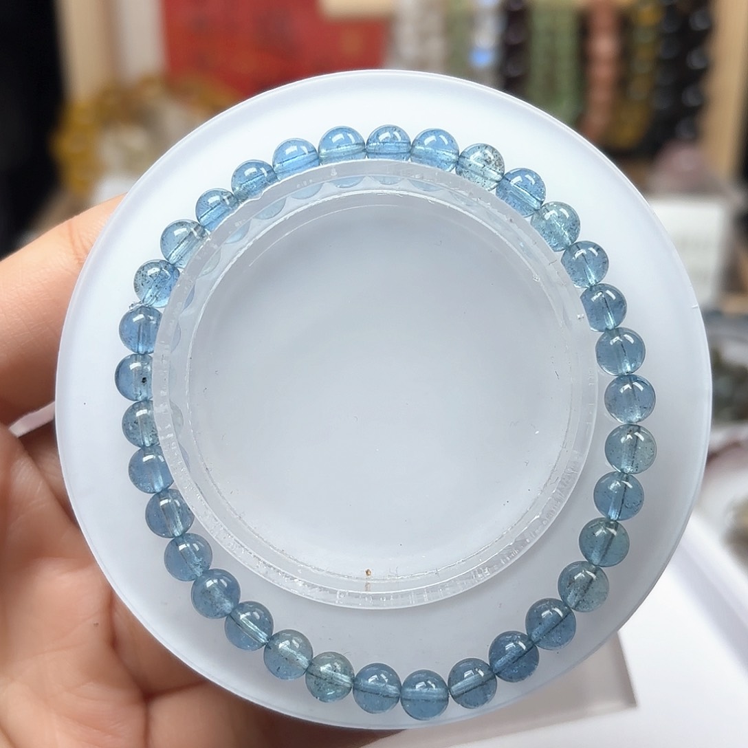 水晶手链未镶嵌海蓝宝5.8