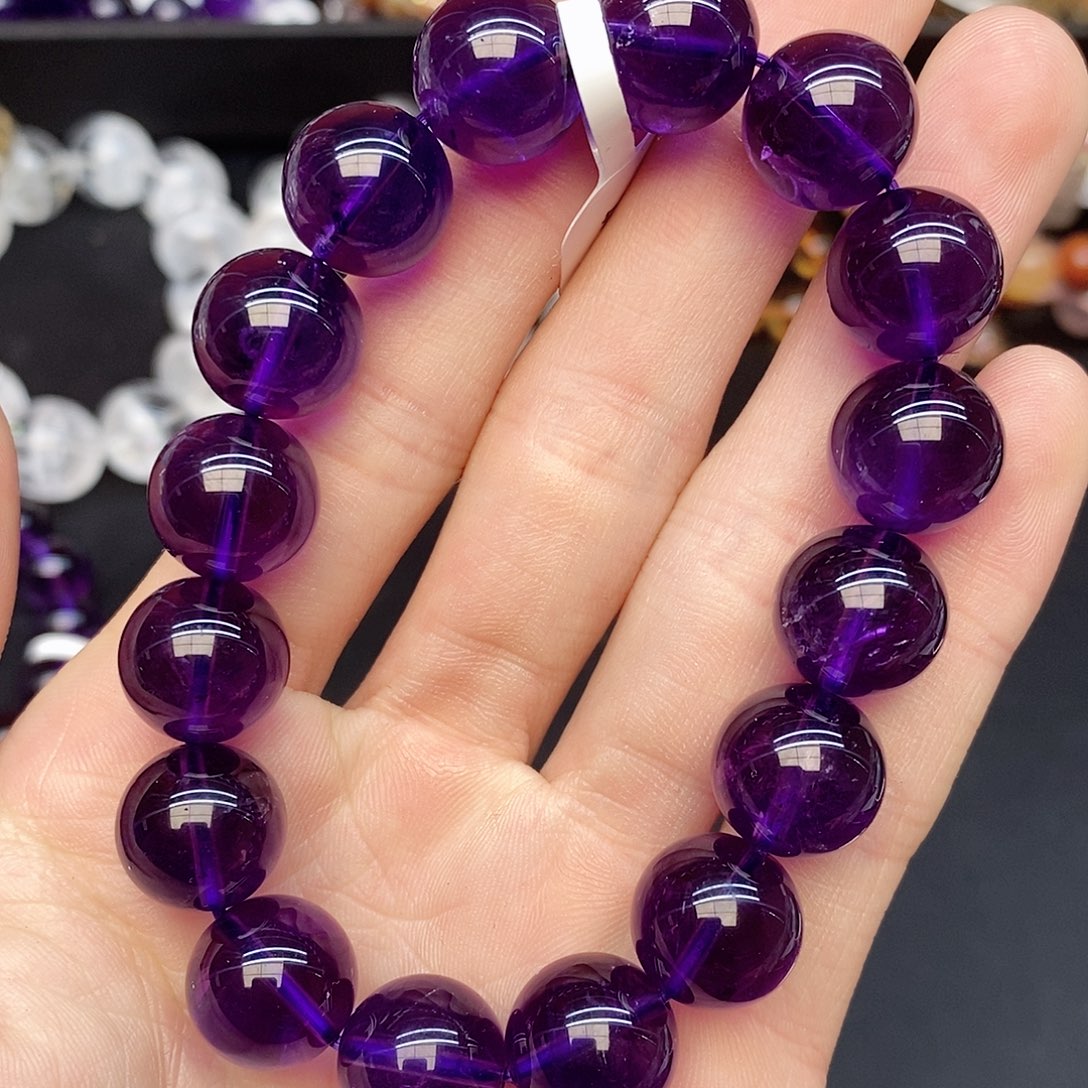 水晶手链未镶嵌19紫水晶13mm
