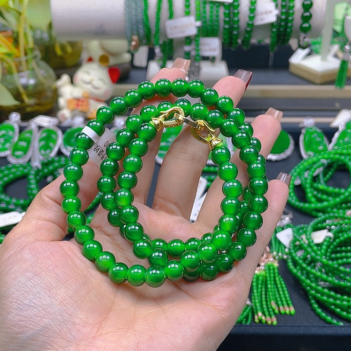 翡翠颈饰未镶嵌.****盈圆珠项链8