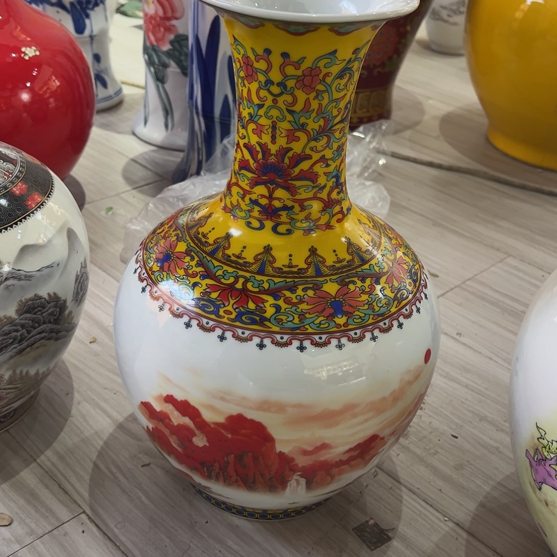 陶摆件36cm鸿运当头赏瓶