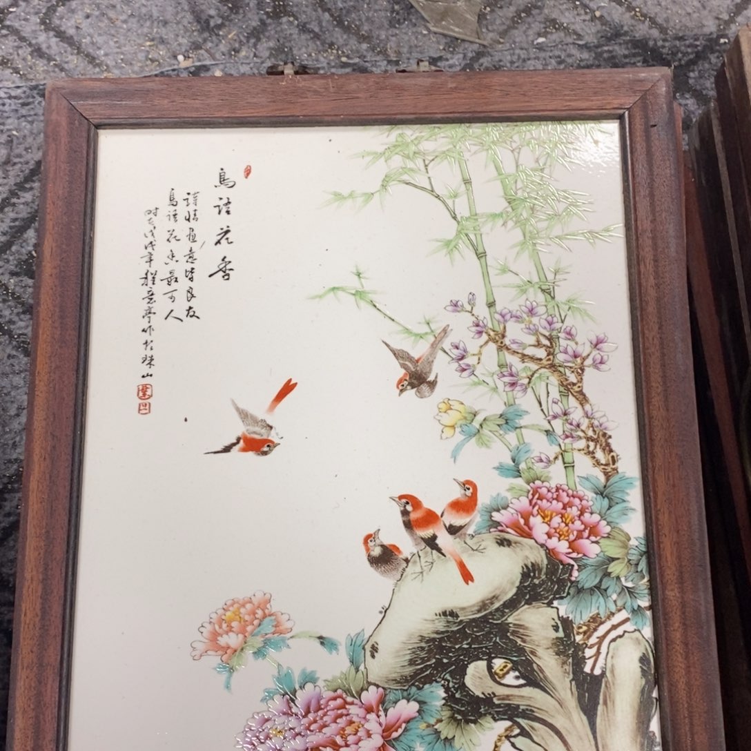 瓷片37*28厘米景德镇瓷板画柴窑烧制