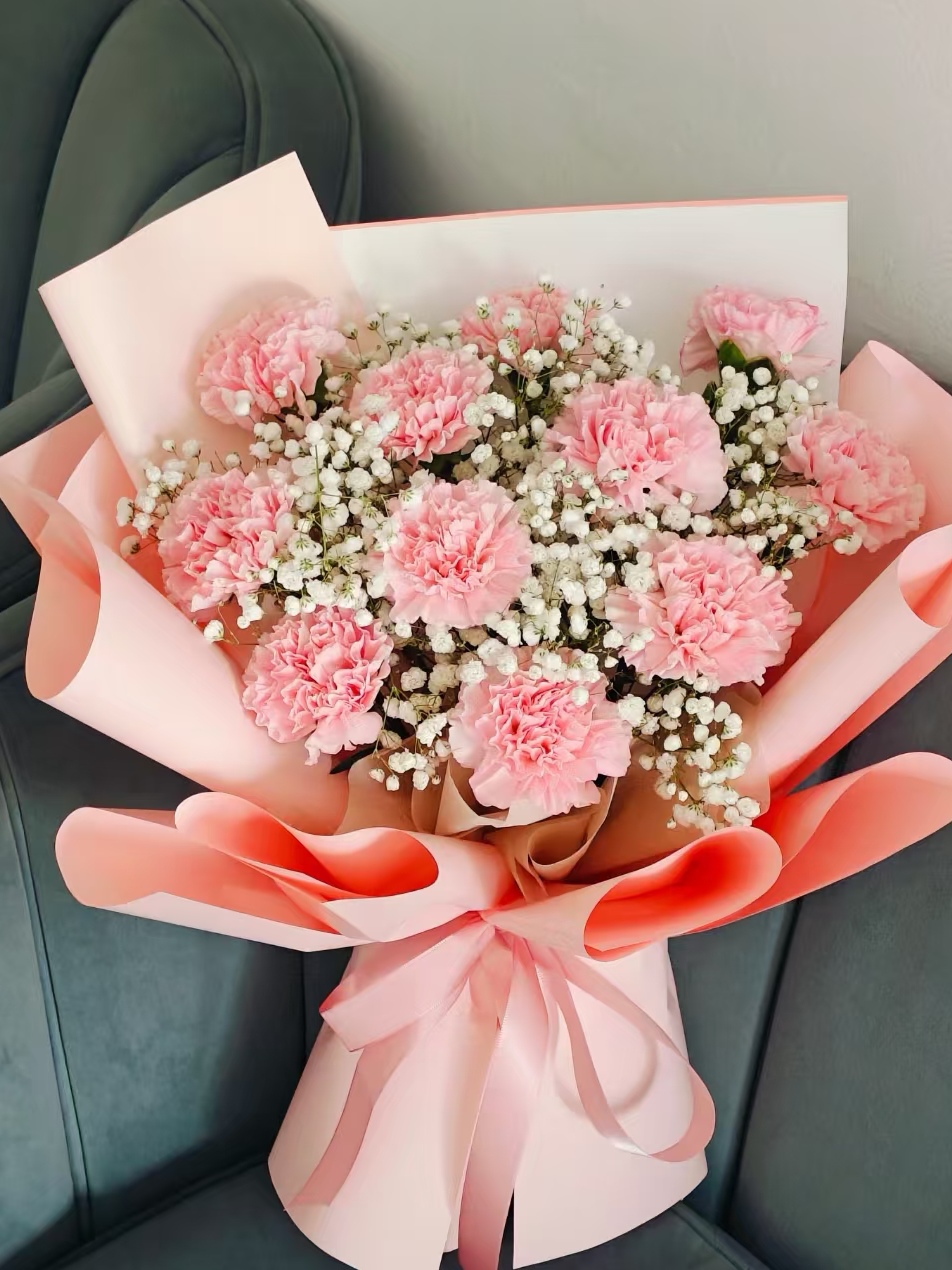 康乃馨玫瑰百合鲜花春日来信花束同城配送生日礼物送妈妈