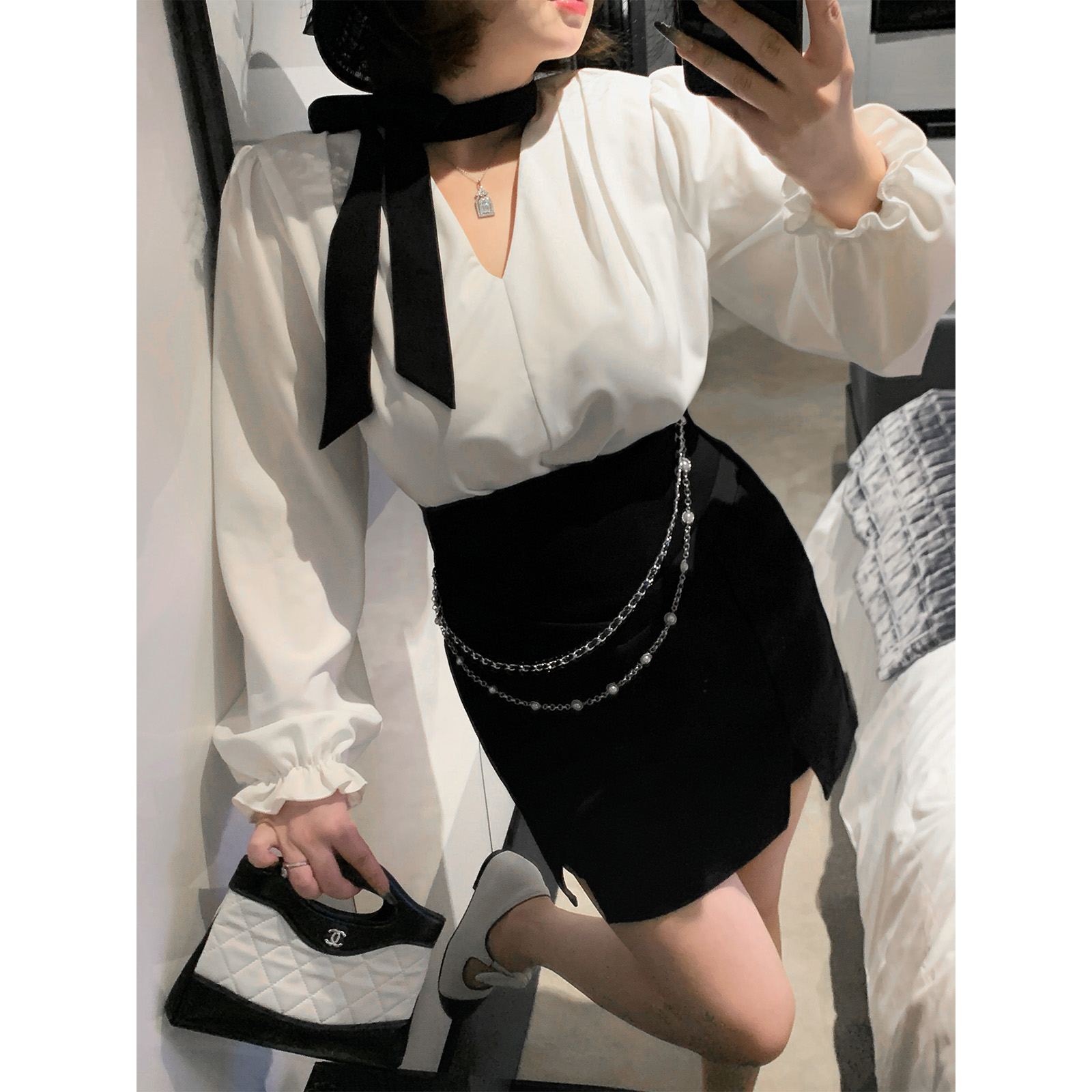 周白子 9/8 20:00 新品【折角腰神裙-链条】ZTNP3176