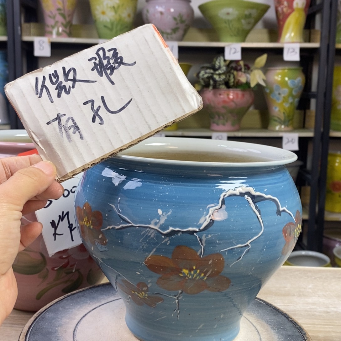 景德镇手工手绘陶瓷花盆