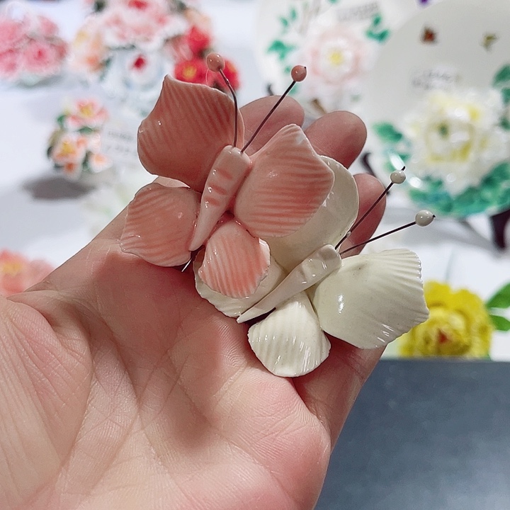 瓷片纯陶瓷手工捏花