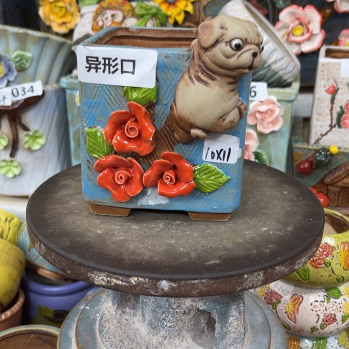 紫砂花盆粗陶材质多肉花盆