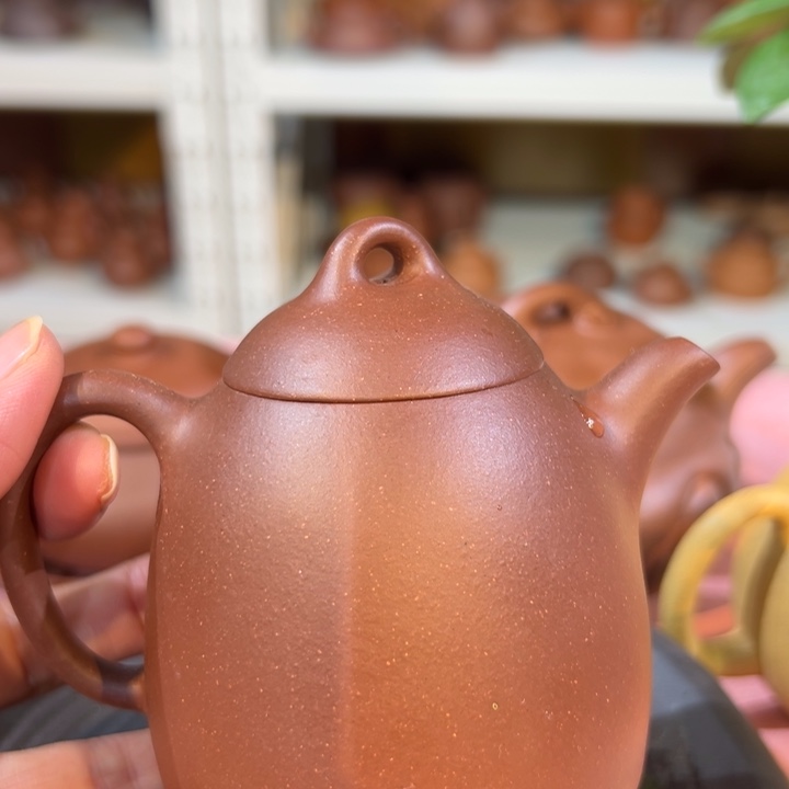 紫砂茶壶紫泥秦权160cc