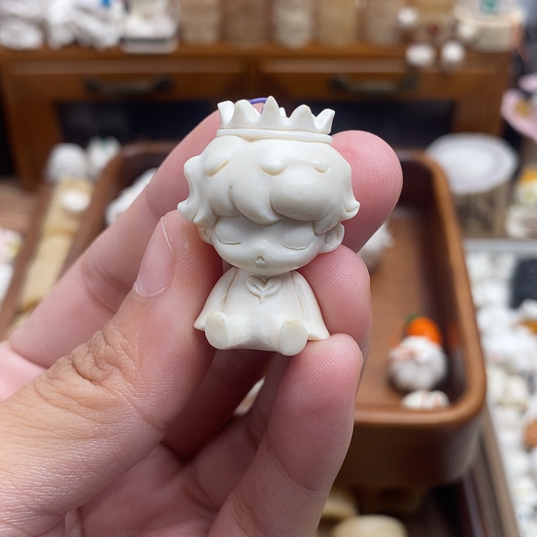 鹿骨把件c36坐姿小王子