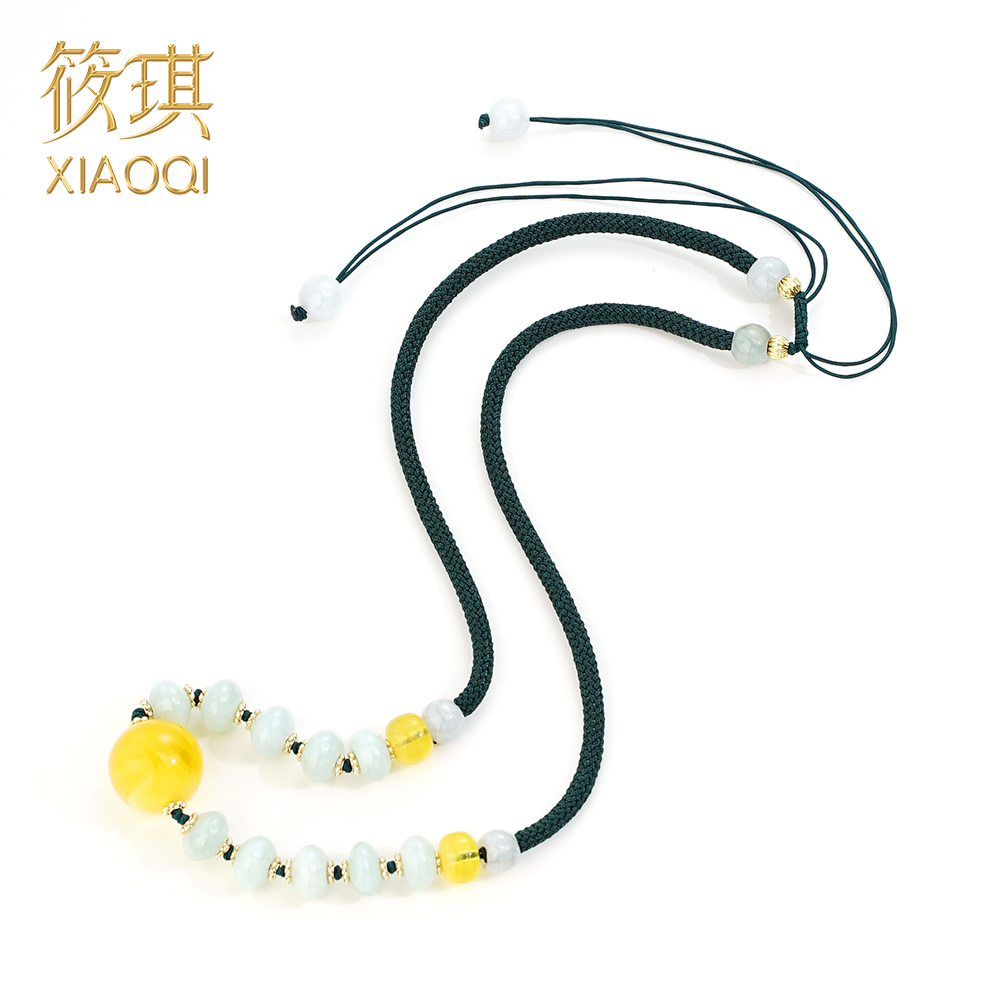 孤品蜜蜡翡翠项链11609（Joyce娇姐）