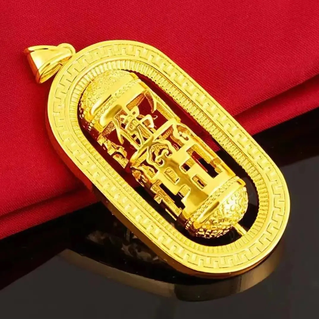 铜合金吊坠 吊坠  佛字六字真言转筒柱古法精工雕刻