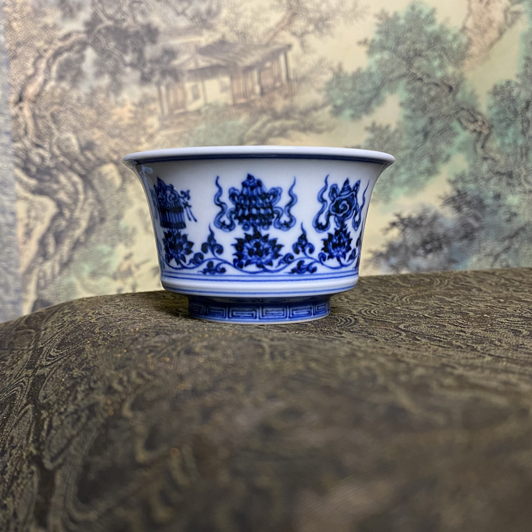 仿明莲托八宝马蹄杯青成弘器