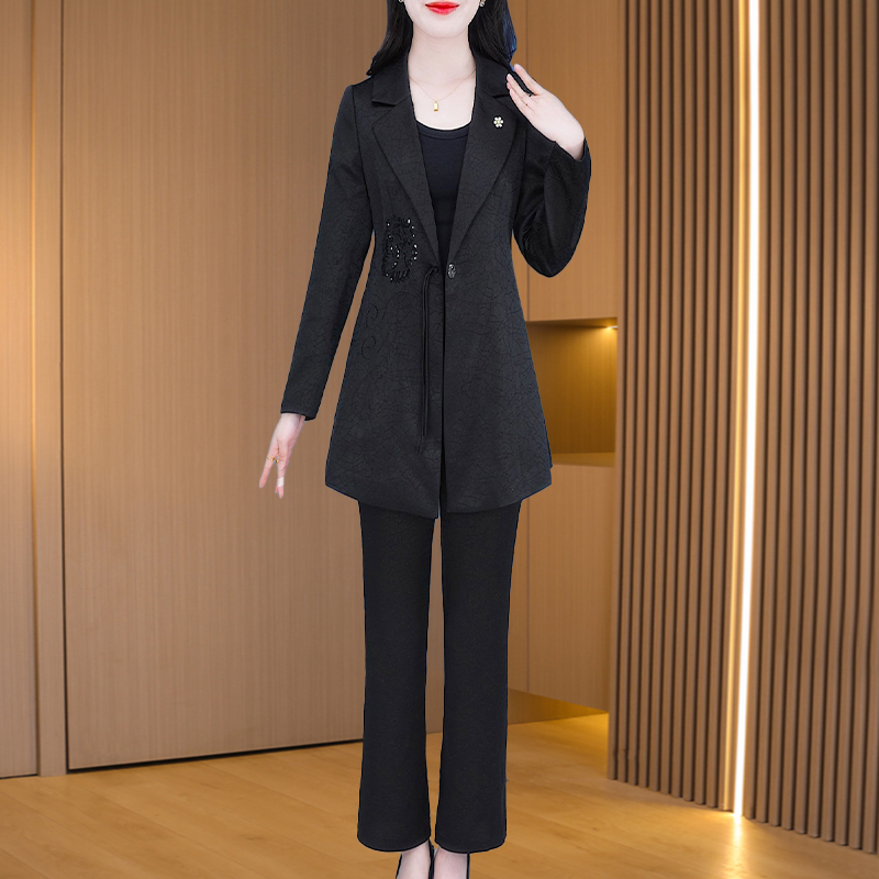 【外套+裤子】24874优雅新款气质时尚大气减龄收腰显瘦套装M-4XL