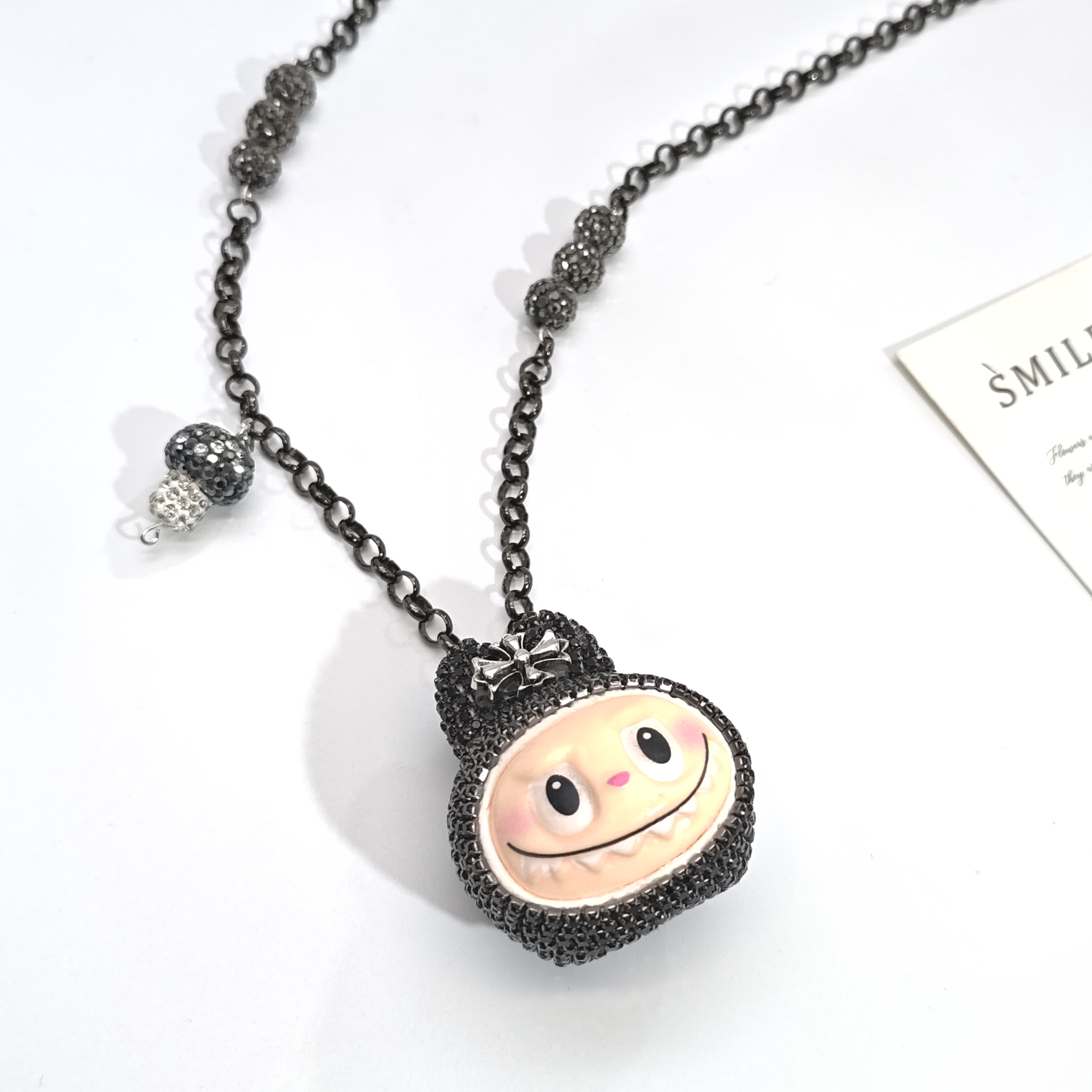 铜合金仿水晶项链 06859甜酷可爱时尚拉布布闪闪个性项链