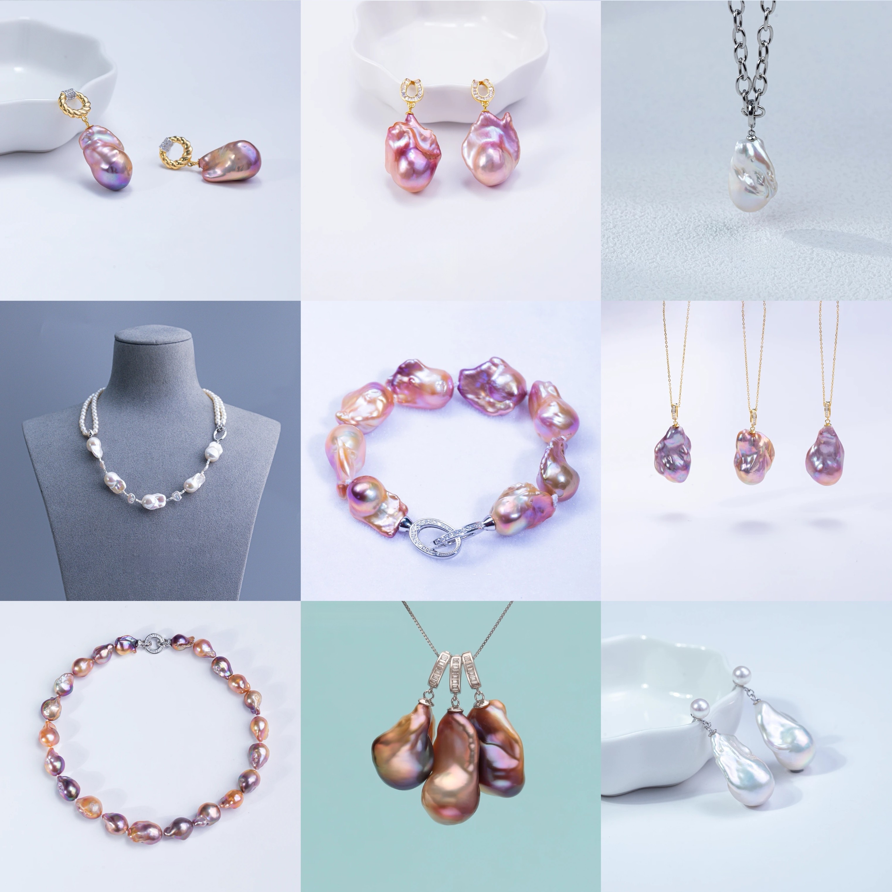 吊坠925银 CJ-时尚轻奢巴洛克真珠多样性吊坠