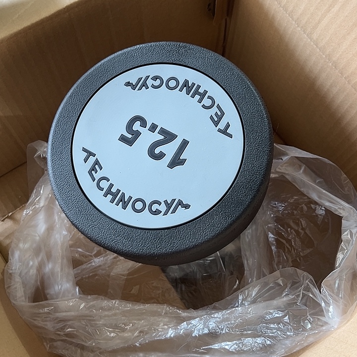 全新纯钢灰色泰诺哑铃12.5公斤一对