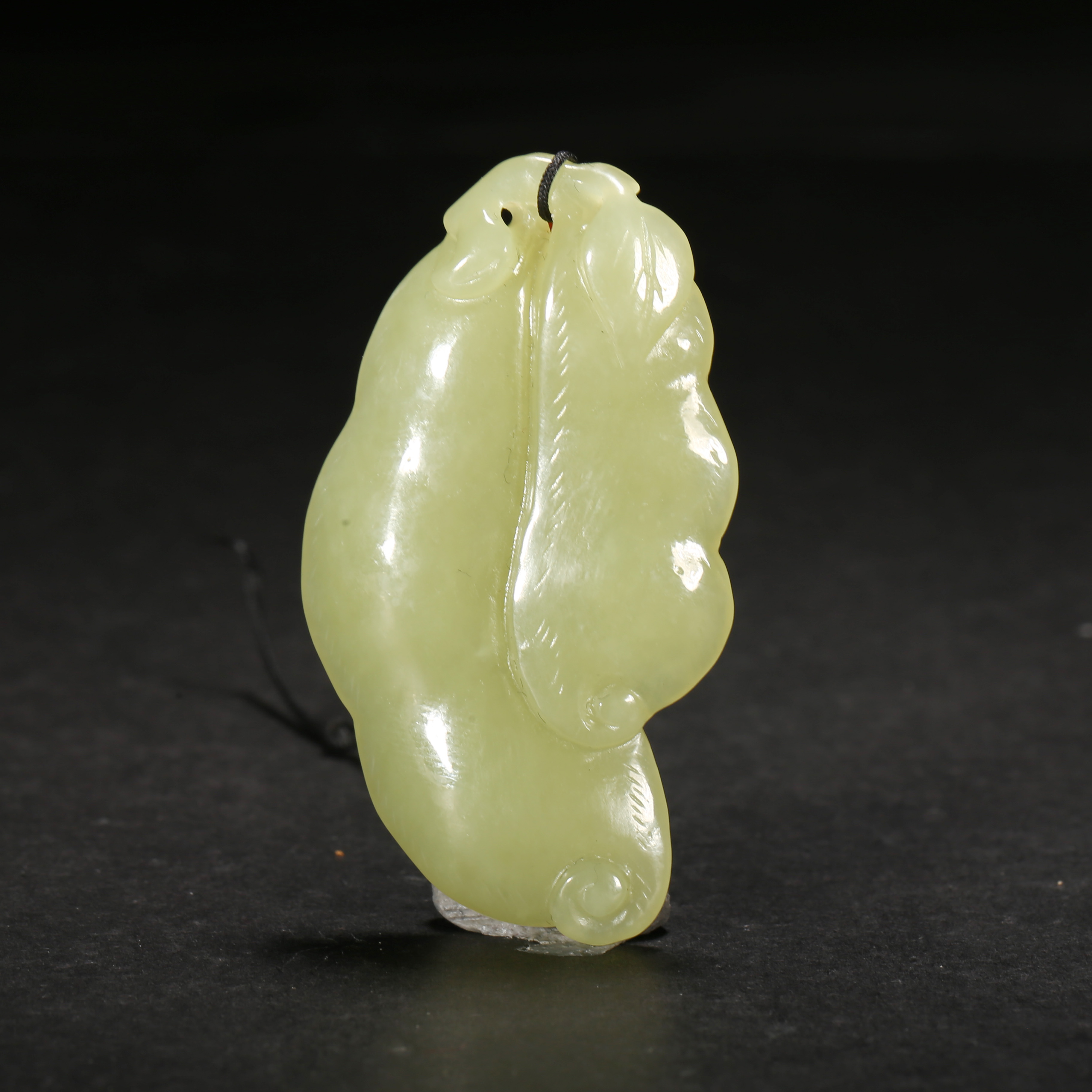 清代*黄玉豆荚佩/20ALJ3184/和田玉【北京文博】