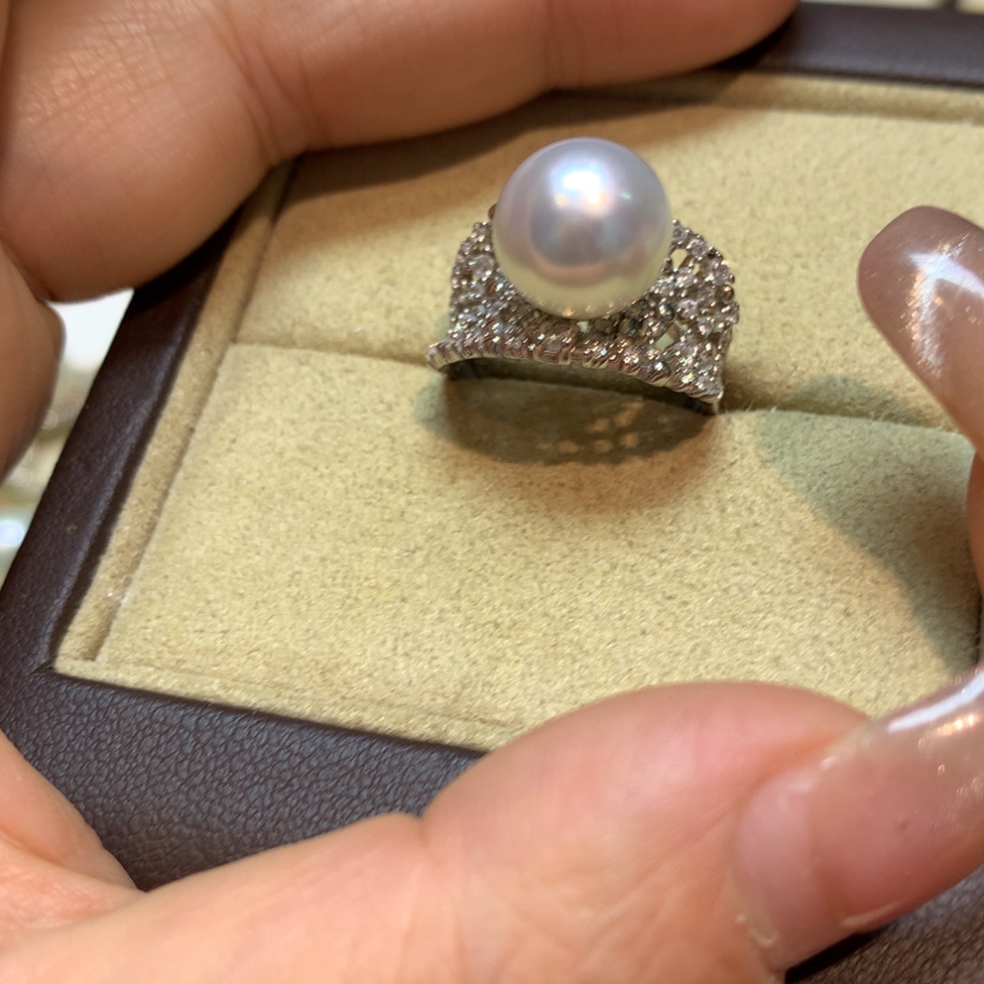 海水珍珠戒指银S925镶嵌