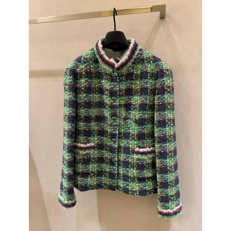 【CC】香家新款粗花呢格纹外套