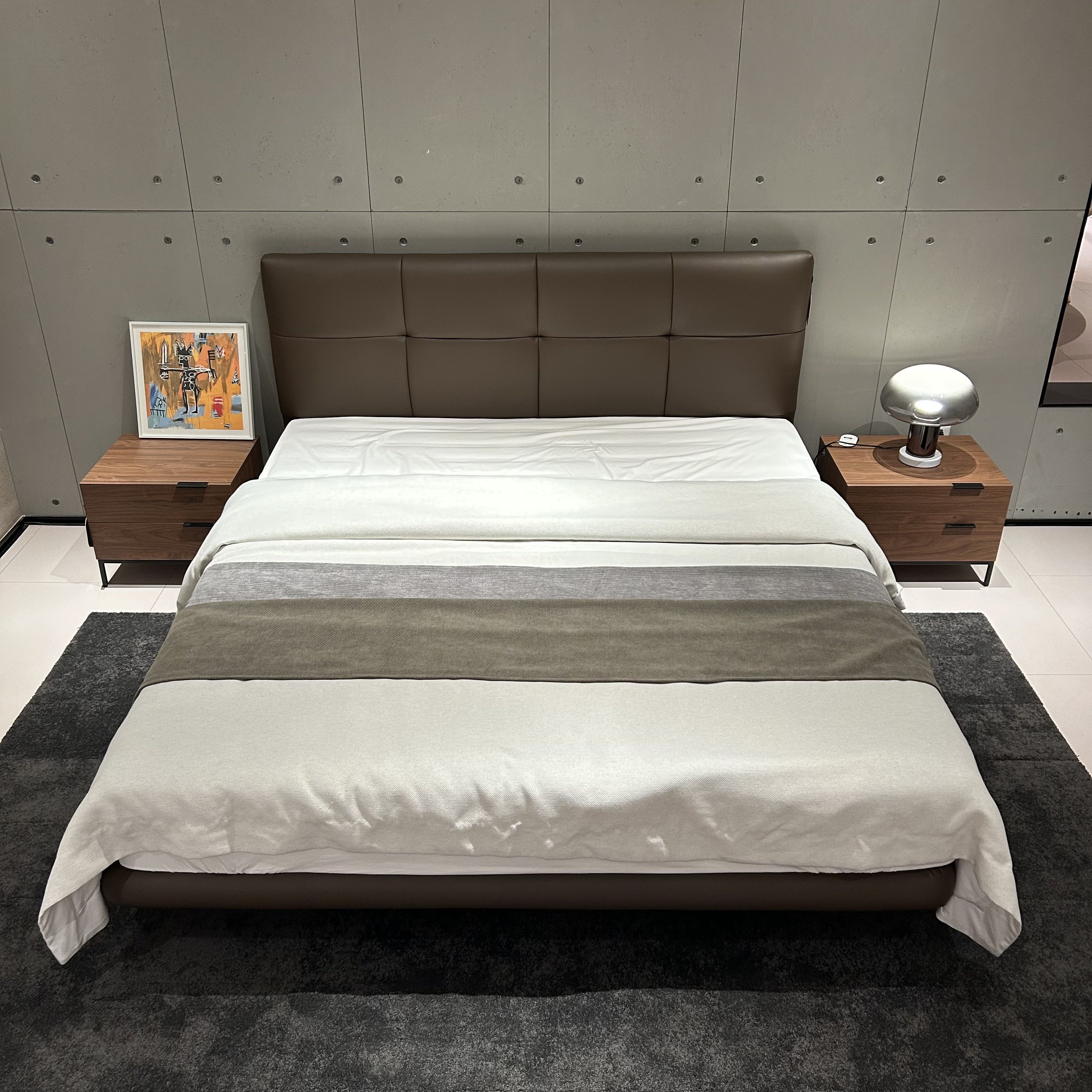 【巧克力床】悬浮高端巧克力床设计师意式极简真皮床主卧室双人婚床