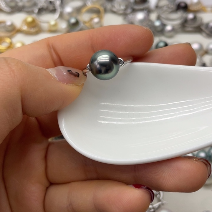 海水珍珠戒指银S925镶嵌