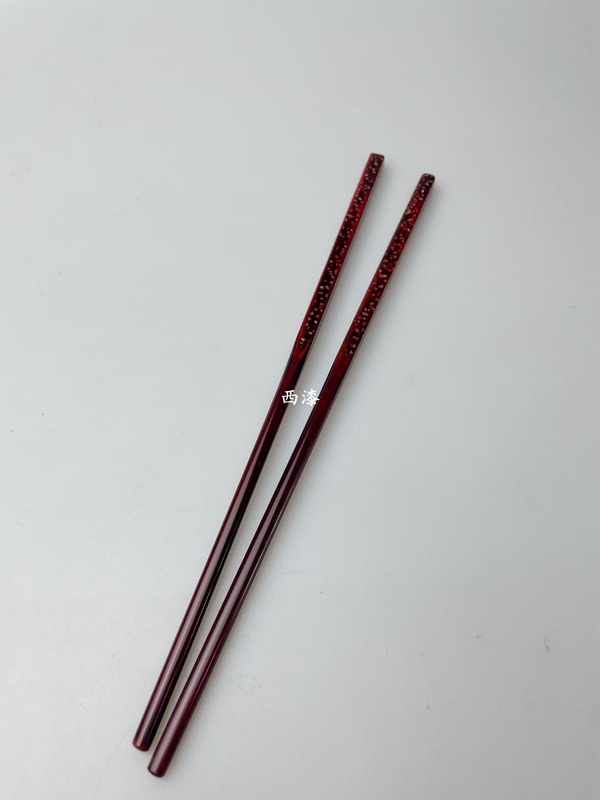 【西漆】全手工制作餐具中国传统工艺隐红大闪光款漆筷