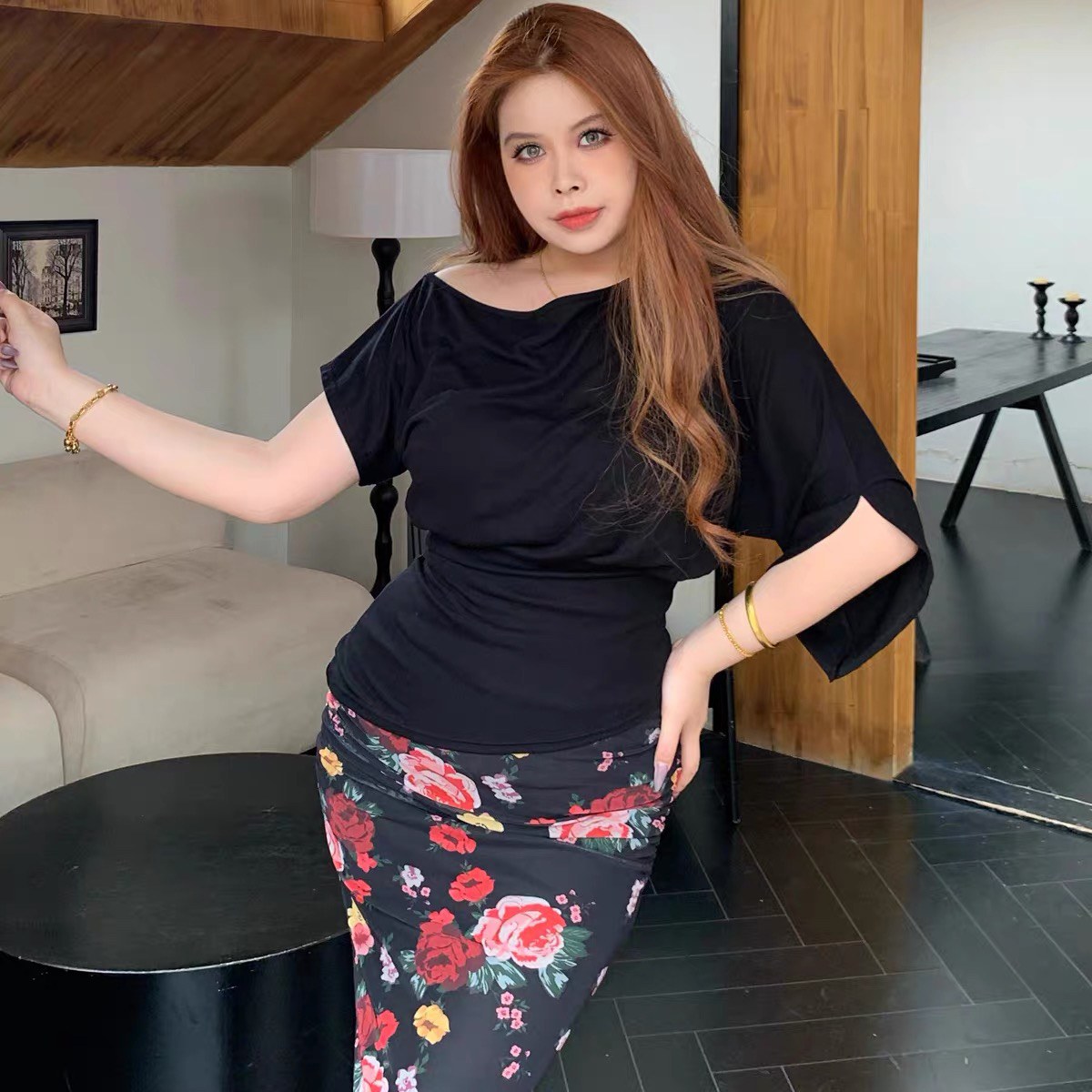 闺蜜家欧美性感大码打底衫