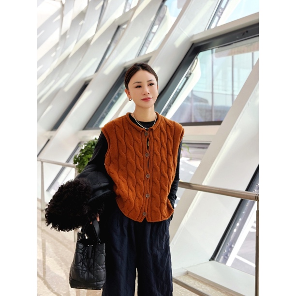 【荣姐精选】气质文艺麻花开衫马甲