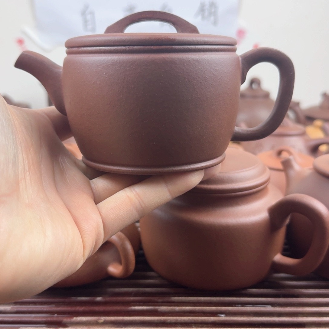 紫砂茶壶汉瓦300cc台西嫩底槽清微瑕