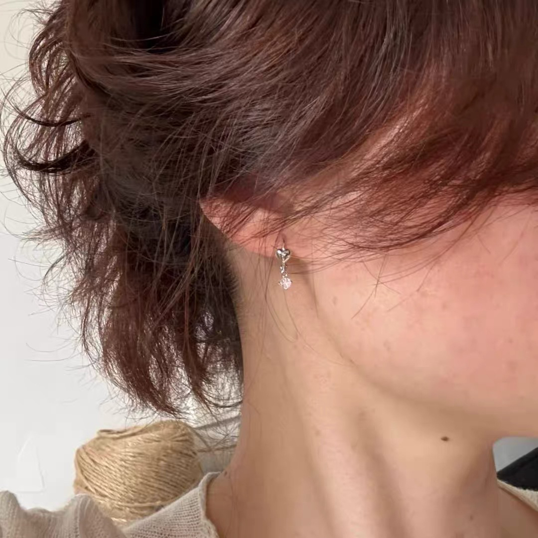 925银耳饰 十里间【纯银｜要买的小桃心】甜美通勤爱心水滴耳环耳扣