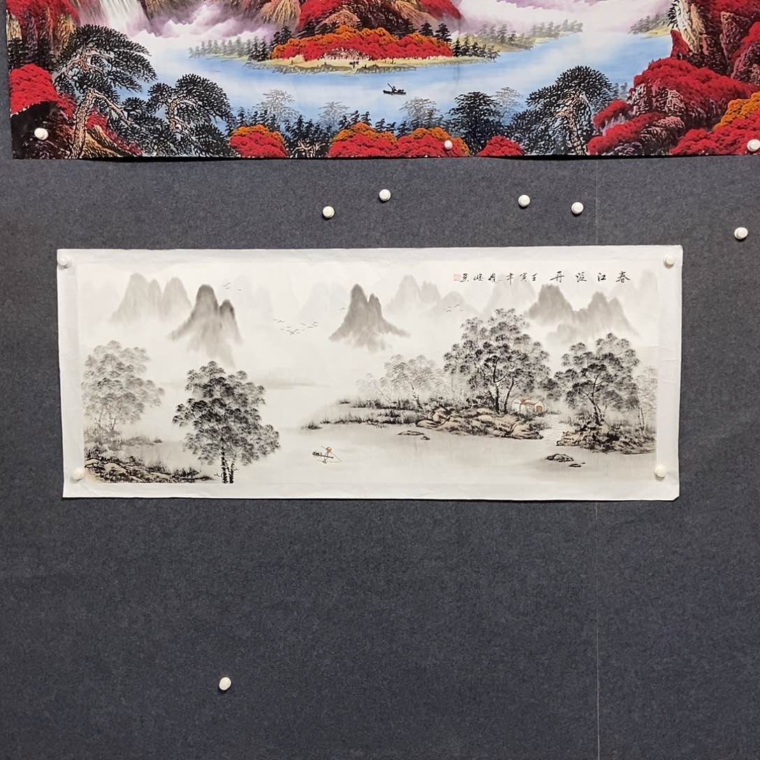 国画小六尺山水一副