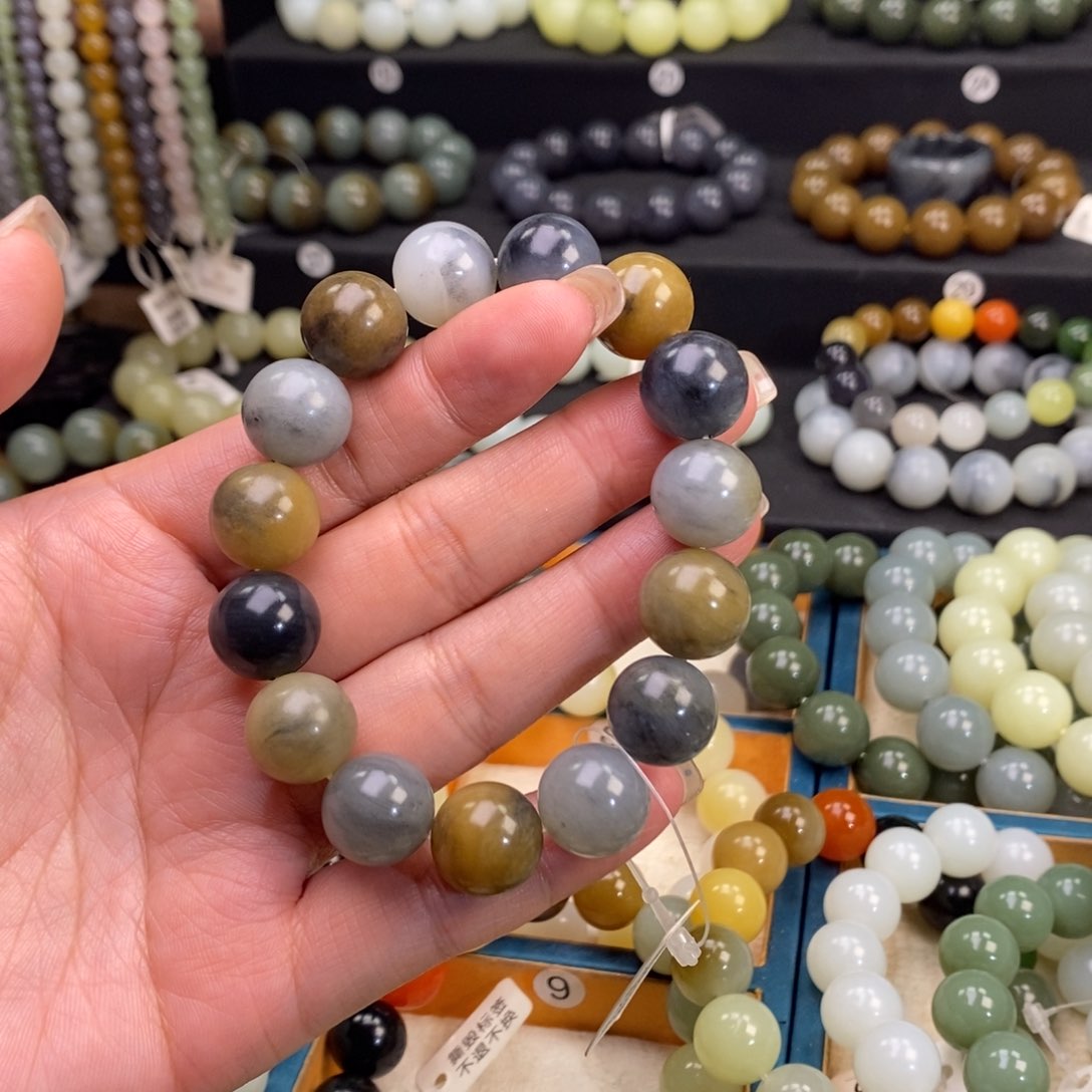 和田玉手链 14MM未镶嵌楼兰