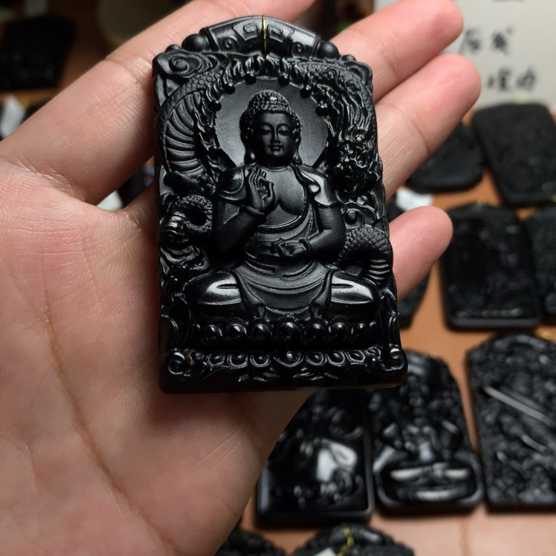 从***桑天然缅甸a货钢琴黑挂件