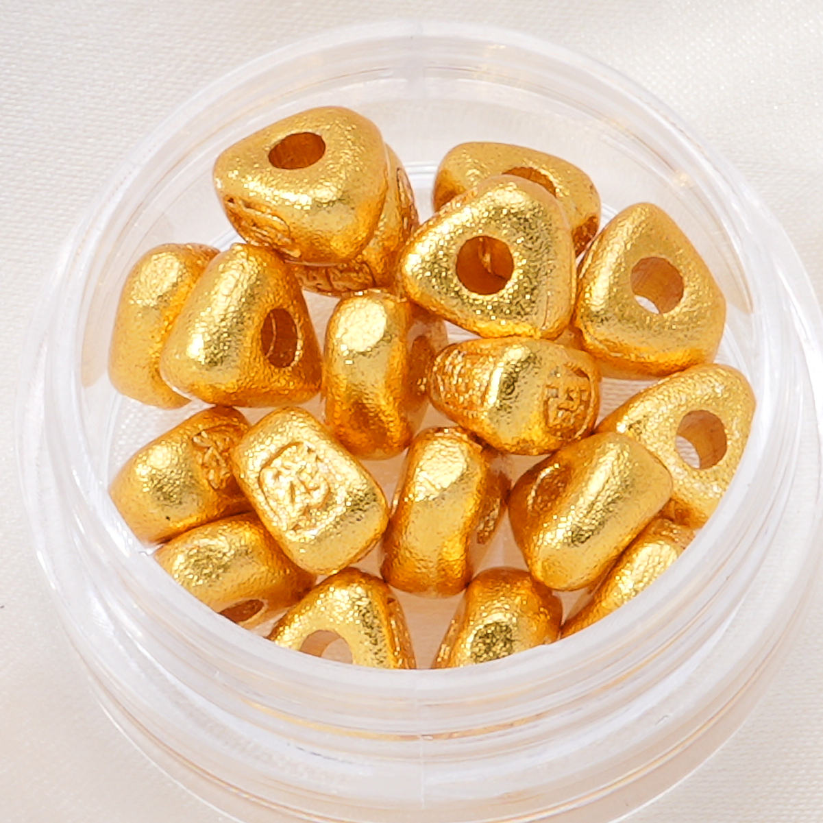 096宽版招财三角碎碎金隔珠大孔厚diy手串项链配件