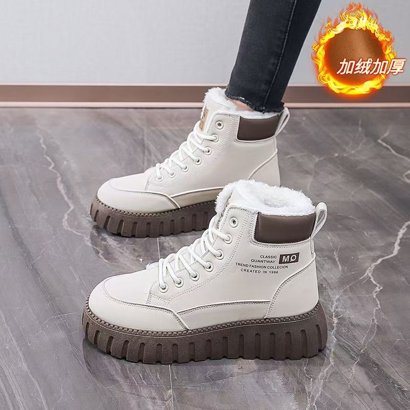 如冬季加绒高帮马丁靴女保暖棉鞋厚底雪地靴KT2509