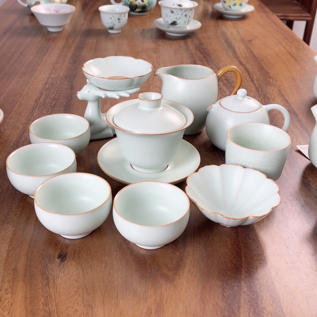 东****司仙南汝窑高端天青大套组