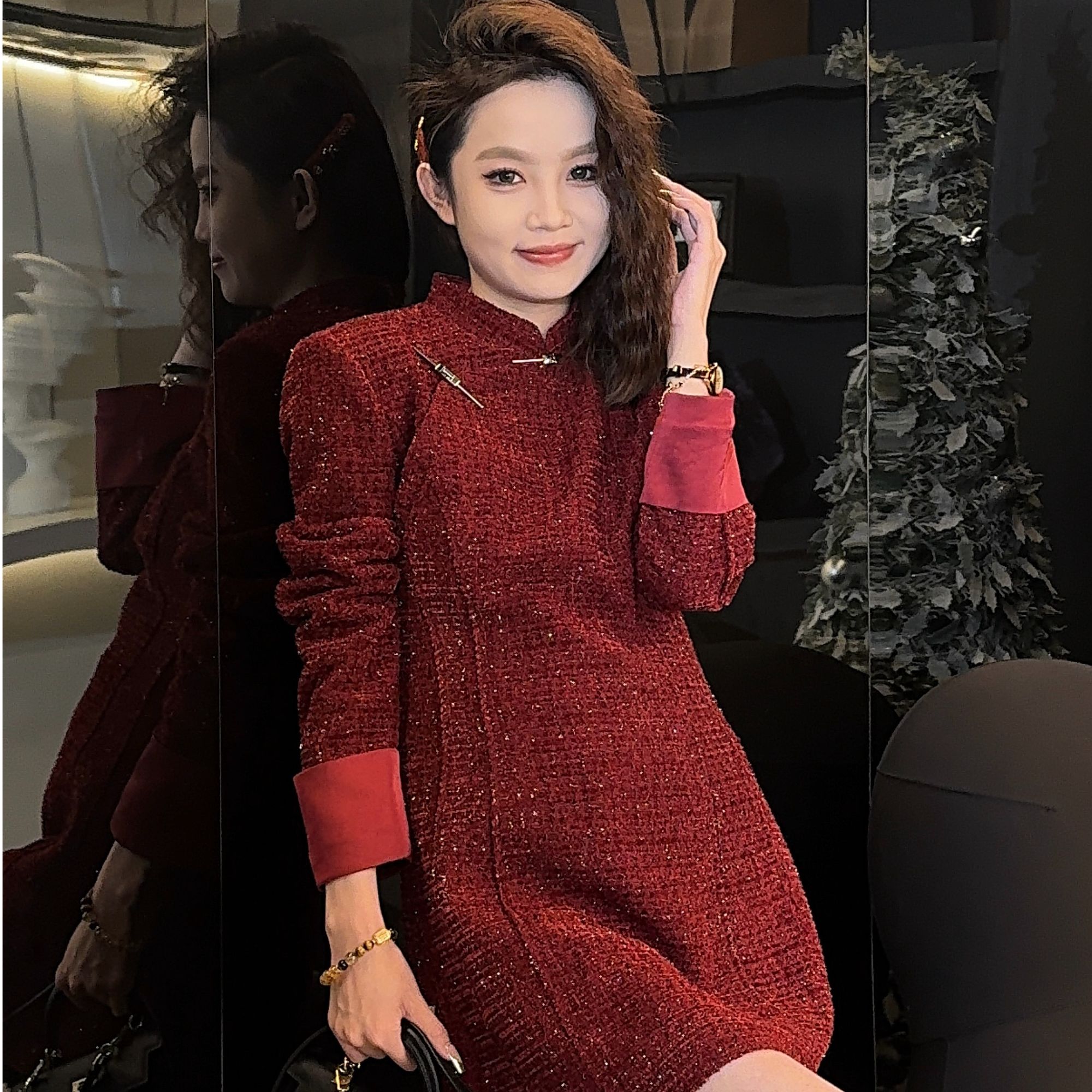 【佩吉】气质时尚百搭舒适国风连衣裙120508