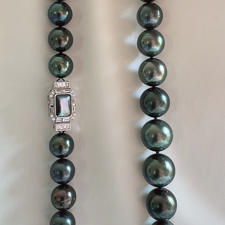 海水珍珠颈饰银S925镶嵌10-12mm