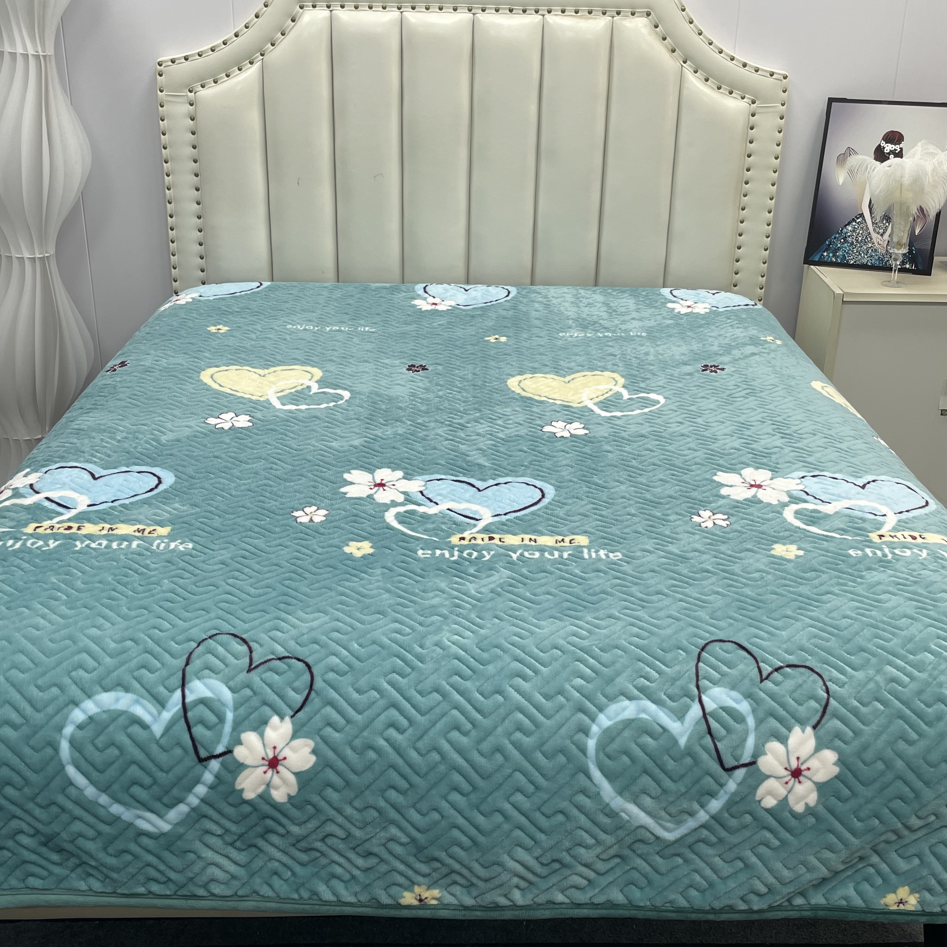 牛奶绒保暖三层夹棉加厚防滑床盖升级版夹棉加厚保暖防滑高端床单