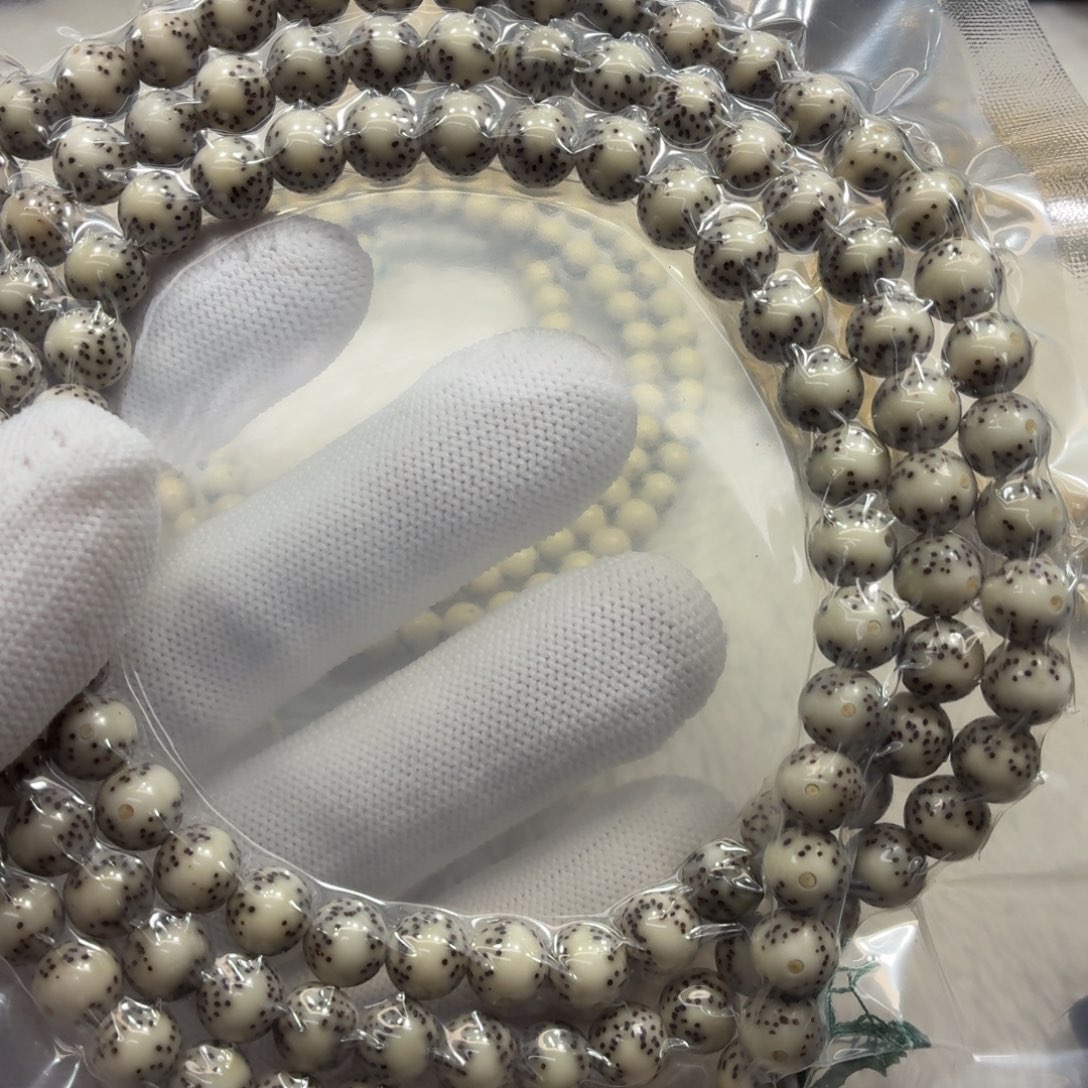 手串星月菩提瓷白8圆通体