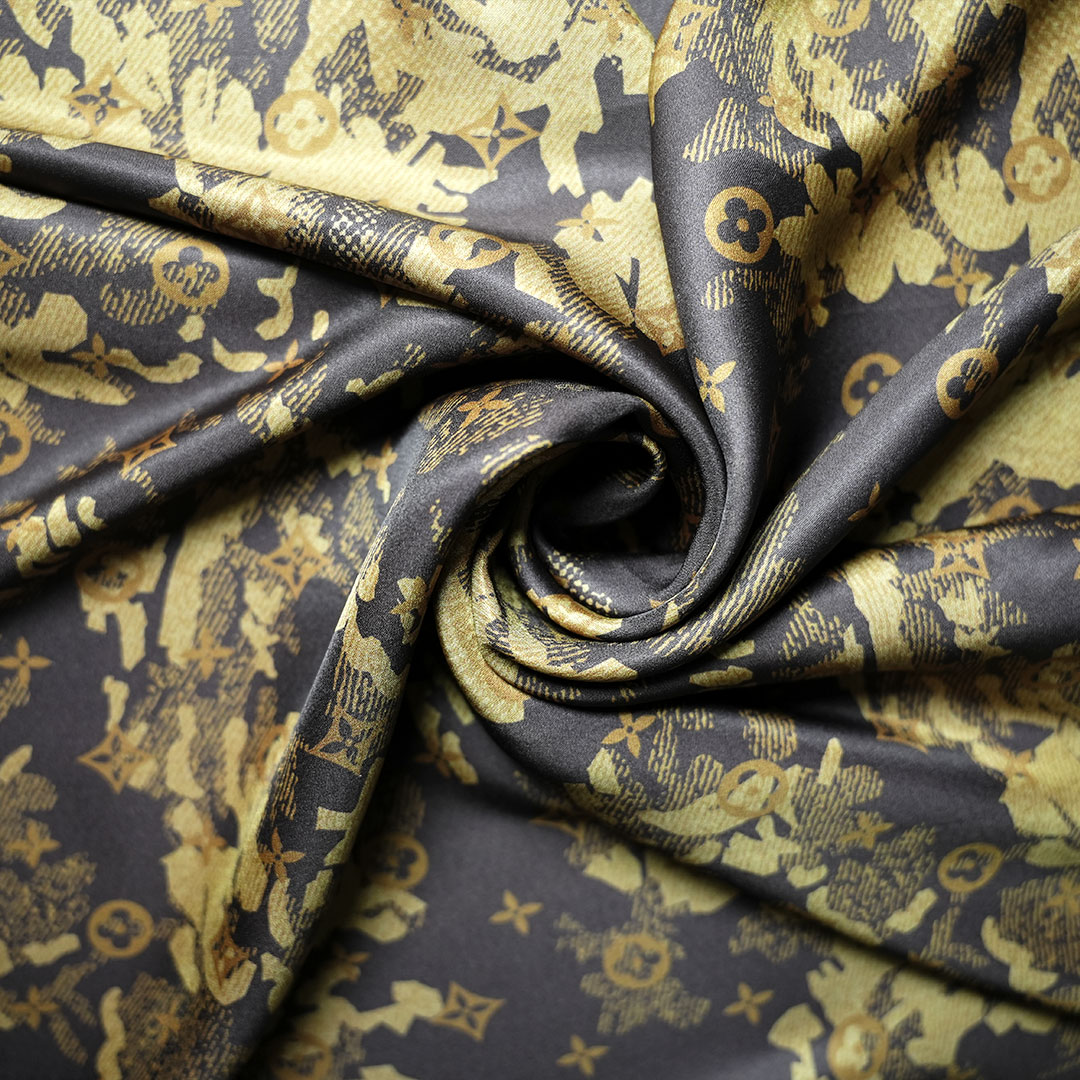 【老花四叶草紫】真丝桑蚕丝 红云纱 丝绸面料  140幅宽  40姆米