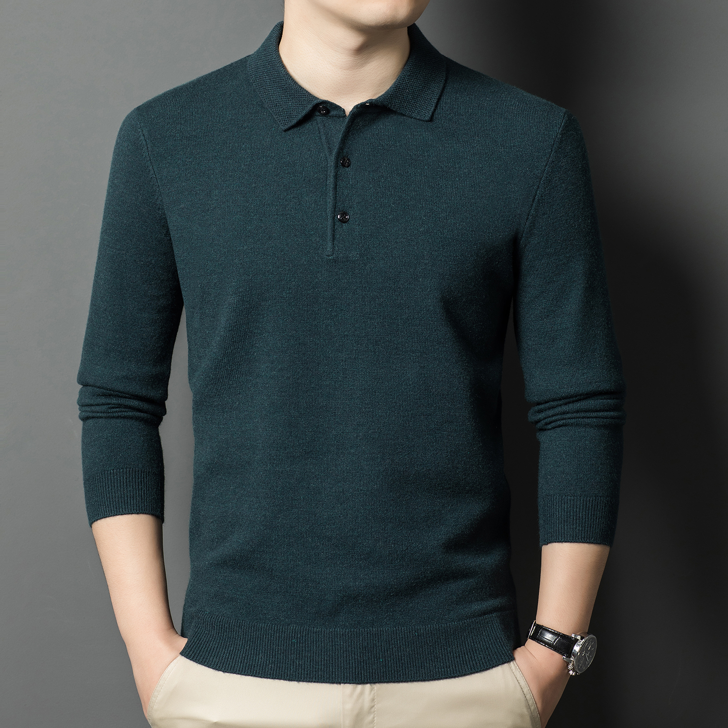 【精品绵羊毛】2025秋冬商务休闲百搭男士针织POLO衫可机洗毛衣