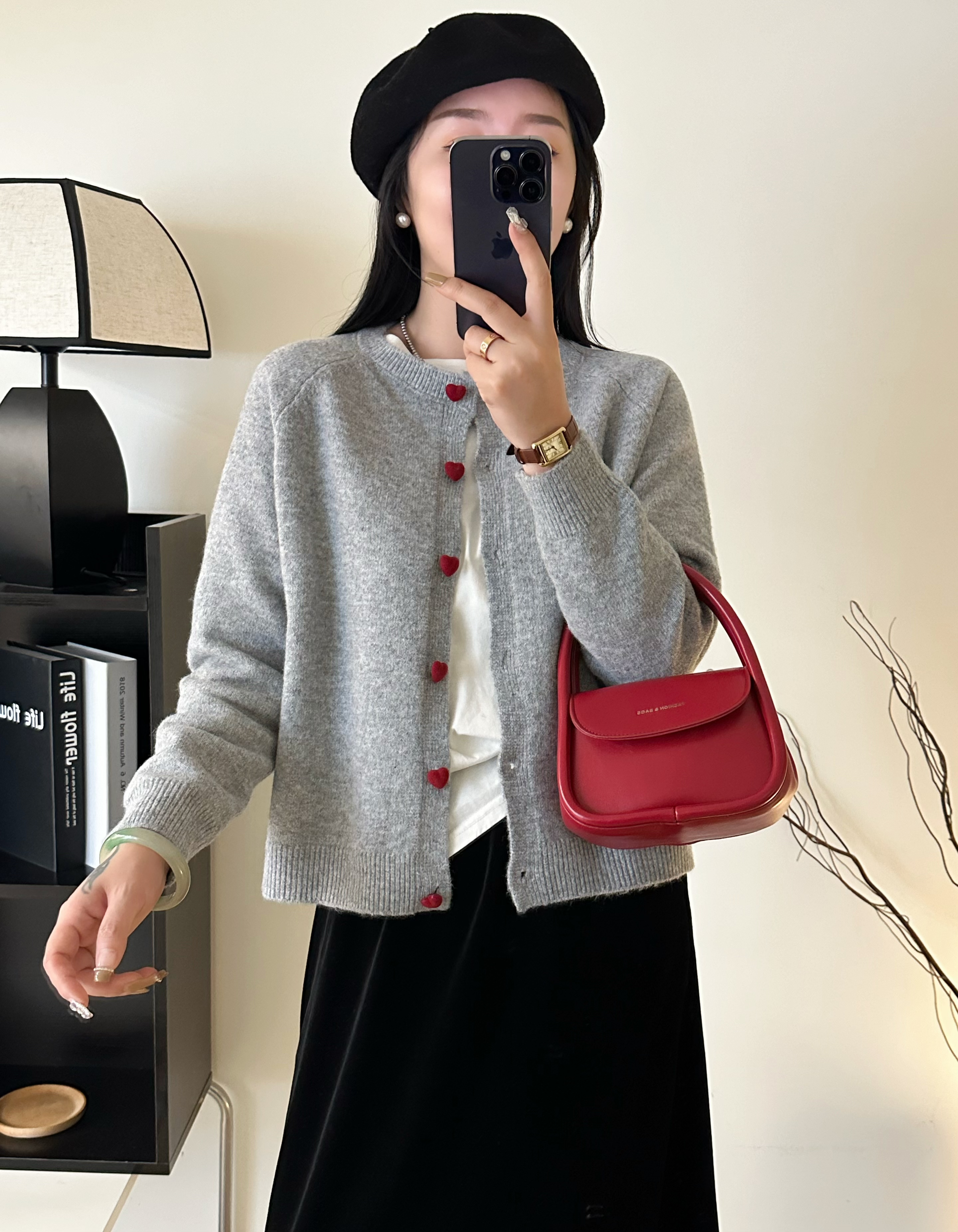 2025新款纯色韩版宽松圆领长袖针织开衫女显瘦休闲百搭